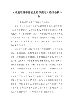 《推进领导干部能上能下规定》感悟心得体会.docx
