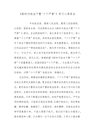 《新时代政法干警‘十个严禁’》学习心得体会.docx