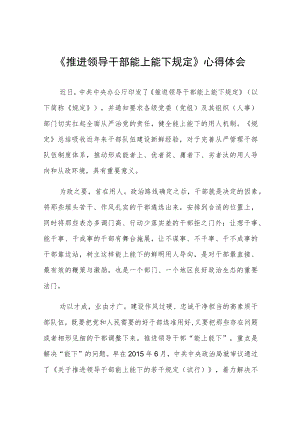 《推进领导干部能上能下规定》学习心得六篇.docx