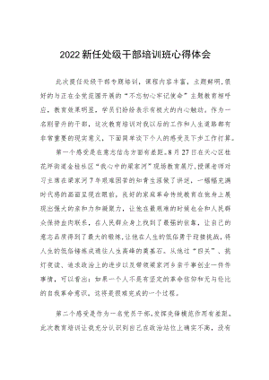 2022新任处级干部培训班心得体会.docx