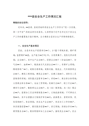 2022某县安全生产工作情况汇报.docx