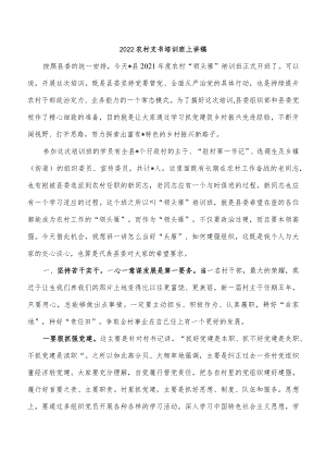 2022农村支书培训班上讲稿.docx