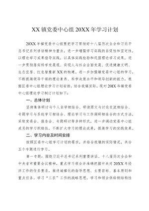 乡镇党委中心组学习计划.docx