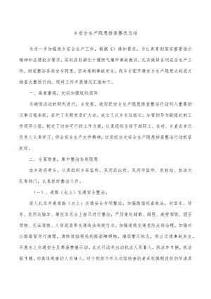 乡安全生产隐患排查整改总结.docx