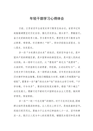 2022轻干部学习心得体会发言九篇范文.docx