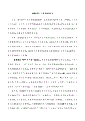 乡镇基层工作要求座谈发言.docx