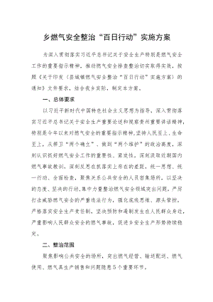 乡燃气安全整治“百日行动”实施方案.docx