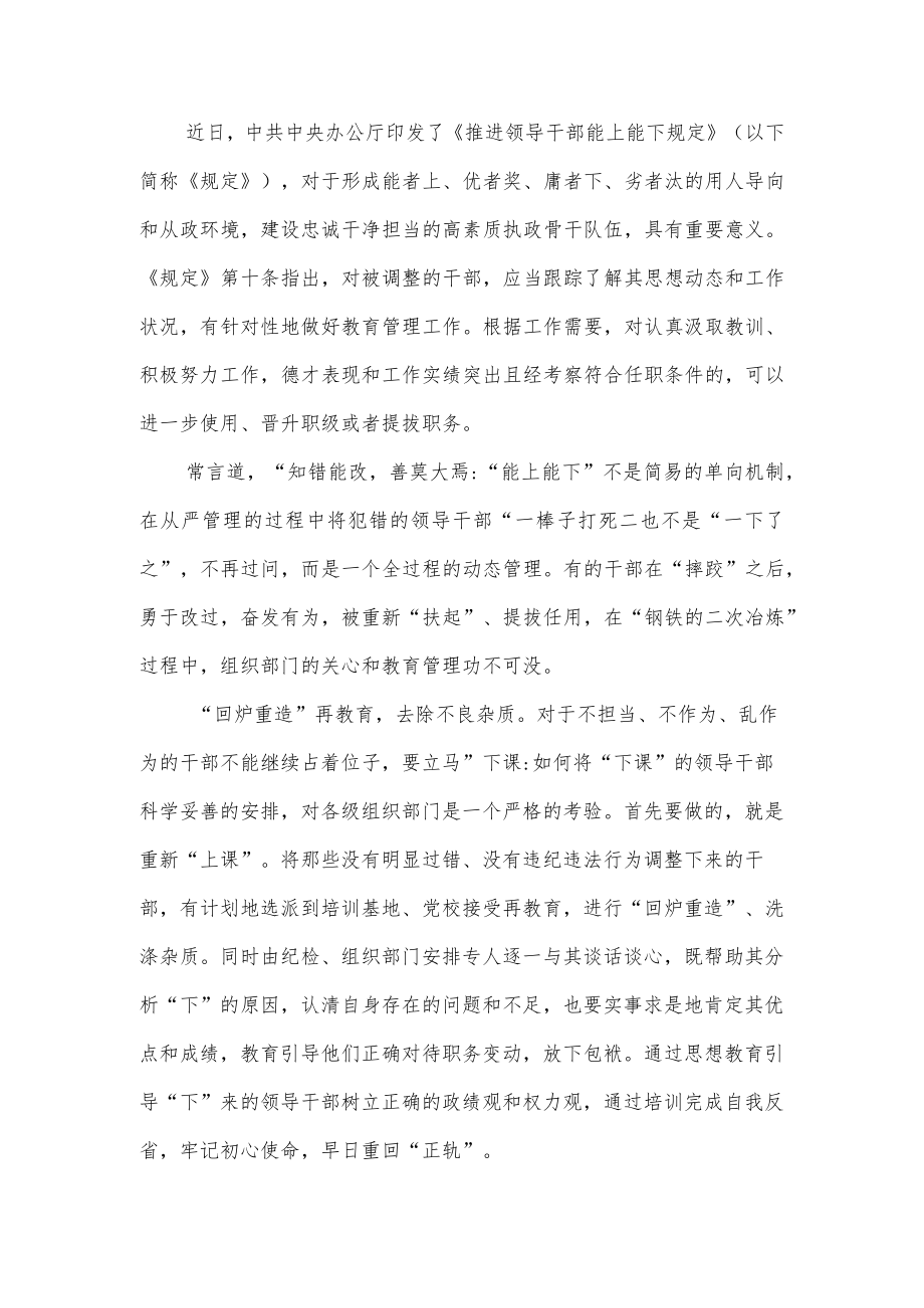 2022-2023学习《推进领导干部能上能下规定》心得体会9篇.docx_第3页