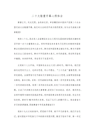 二十大隆重开幕心得体会.docx