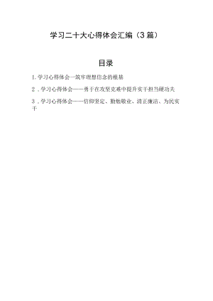 二十大精神学习心得体会汇编（3篇）.docx