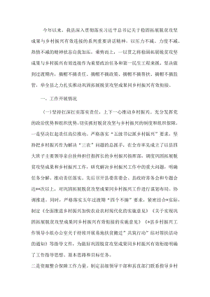县巩固脱贫攻坚成果同乡村振兴有效衔接工作情况总结.docx