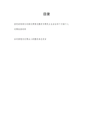 县民政局长巡察反馈意见整改专题民主生活会四个方面个人对照检查材料和表态发言.docx