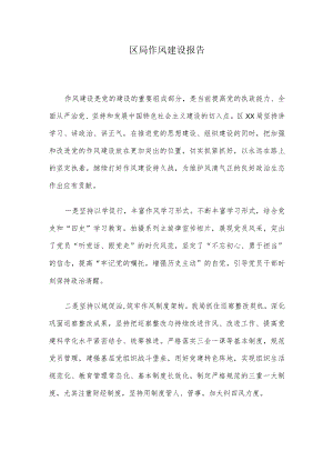 区局作风建设报告.docx