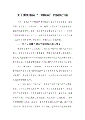 关于贯彻落实“三项机制”的实施方案.docx