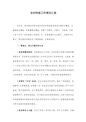 农村档案工作情况汇报.docx