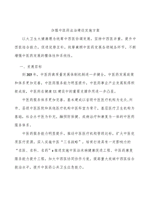 加强中医药法治建设实施方案.docx