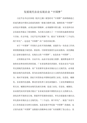 发展现代农业 实现农业“中国梦”.docx