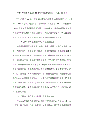 农村小学义务教育优质均衡创建工作自查报告.docx