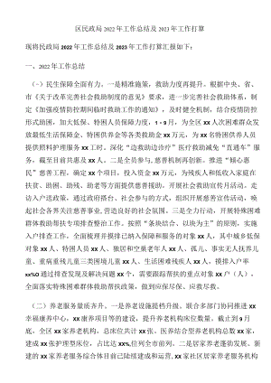 区民政局2022年工作总结及2023年工作打算.docx