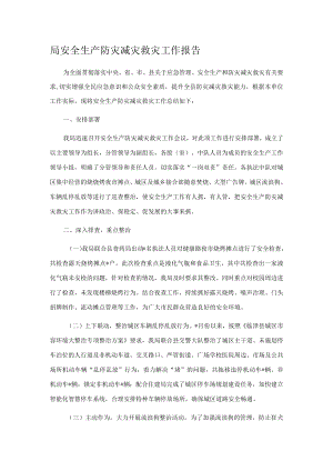 局安全生产防灾减灾救灾工作报告.docx