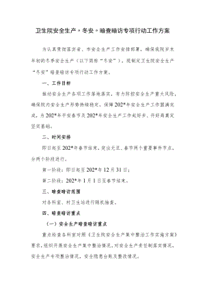 卫生院安全生产“冬安”暗查暗访专项行动工作方案.docx