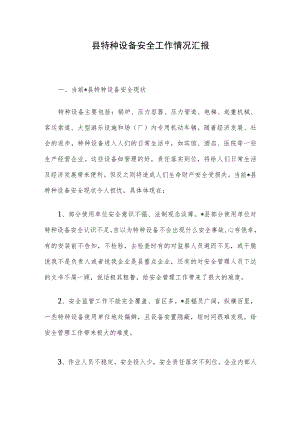 县特种设备安全工作情况汇报.docx