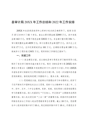 县审计局工作总结和2022工作安排.docx