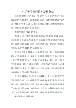 小学暑假教师校本培训总结.docx
