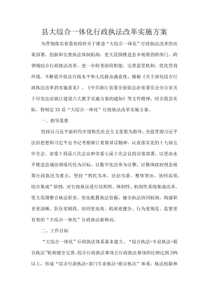 县大综合一体化行政执法改革实施方案.docx