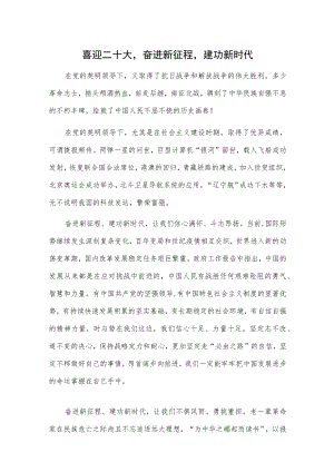 喜迎二十大奋进新征程建功新时代.docx