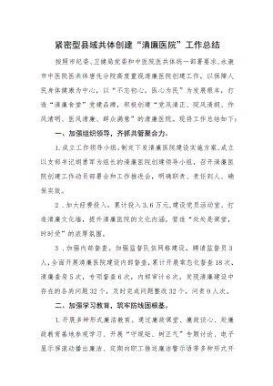 医院创建“清廉医院”工作总结汇编5篇.docx