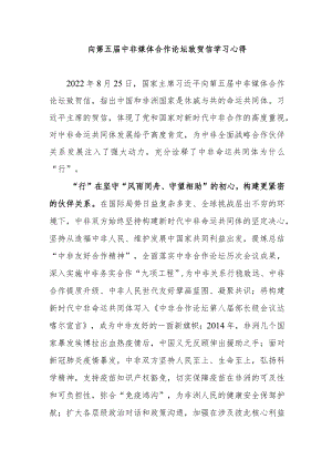 向第五届中非媒体合作论坛致贺信学习心得2篇.docx