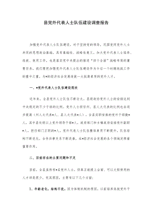 县党外代表人士队伍建设调查报告.docx