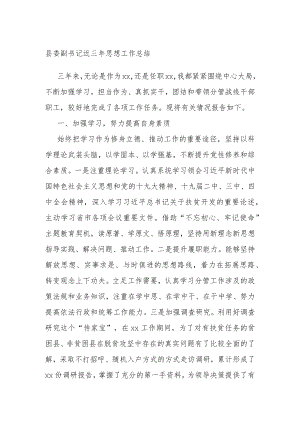 县委副书记近三思想工作总结.docx