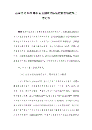 县司法局2022巩固全国政法队伍教育整顿成果工作汇报.docx