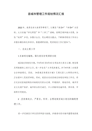 县城市管理工作规划情况汇报.docx