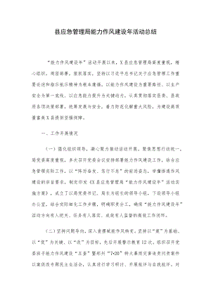 县应急管理局能力作风建设活动总结.docx