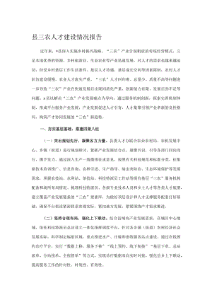 县三农人才建设情况报告.docx