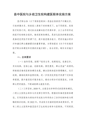 县中医院与乡政卫生院构建医联体实施方案.docx