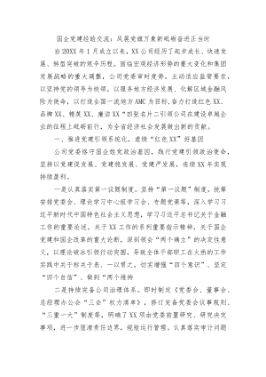 国企党建经验交流：风展党旗万象新砥砺奋进正当时.docx