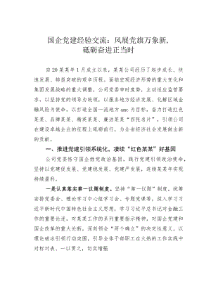 国企党建经验交流：风展党旗万象新砥砺奋进正当时.docx