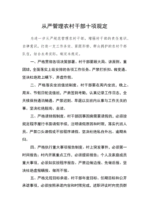 从严管理农村干部十项规定.docx