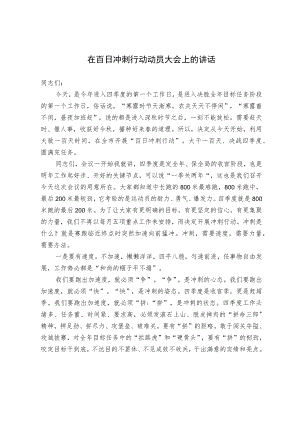 在“百日冲刺行动”动员大会上的讲话.docx