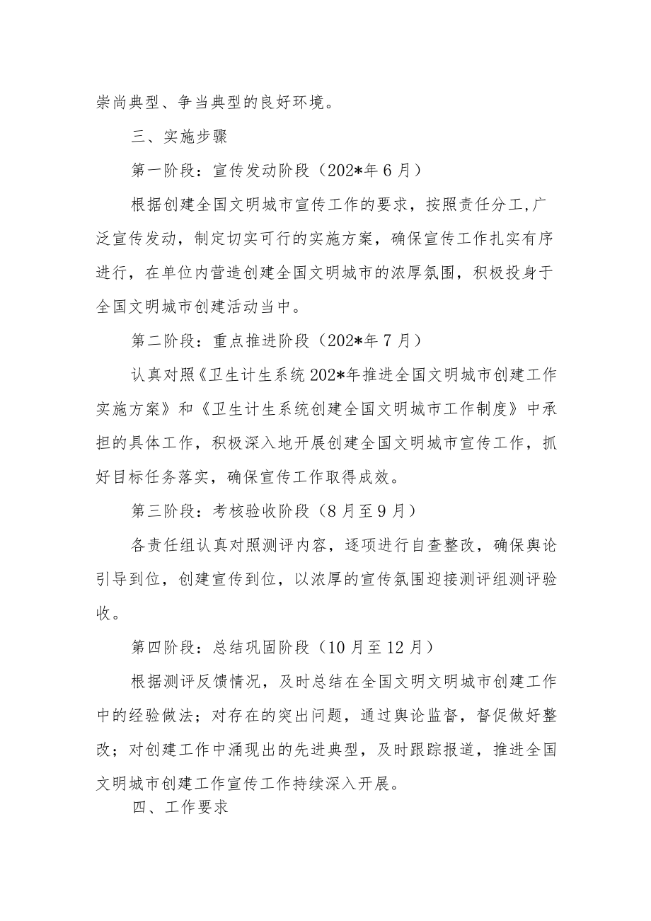 医院创建全国文明城市宣传工作实施方案.docx_第3页