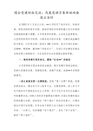 国企党建经验交流：风展党旗万象新 砥砺奋进正当时.docx