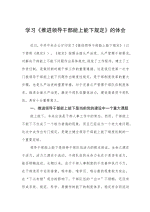 学习推进领导干部能上能下规定心得体会七篇.docx