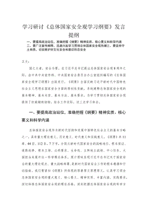学习研讨《总体国家安全观学习纲要》发言.docx