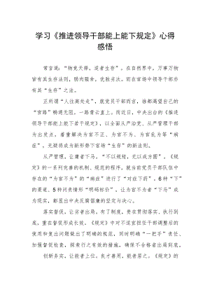 学习《推进领导干部能上能下规定》心得感悟.docx