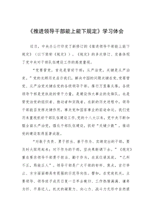 学习《推进领导干部能上能下规定》心得体会六篇范文.docx