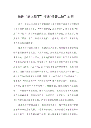 学习推进领导干部能上能下规定学习心得.docx